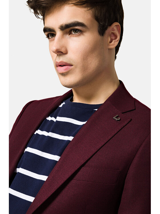Lancerto Lancerto Garnitur GA073123000002 Bordowy Slim Fit