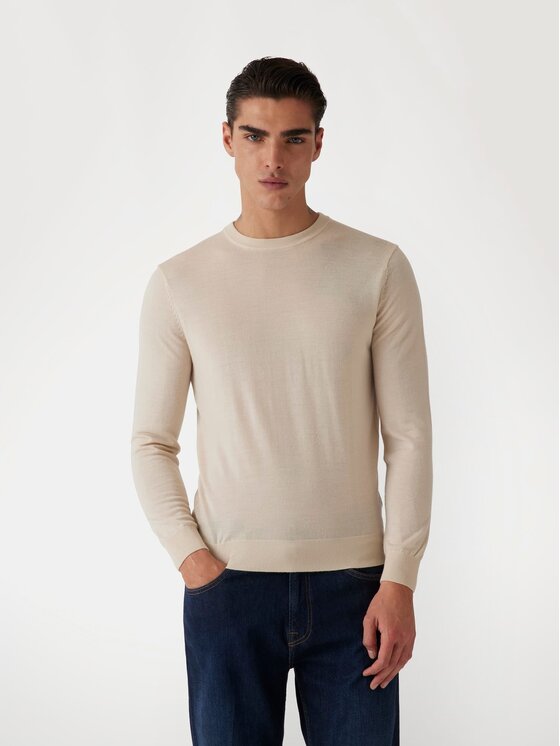 Guess Guess Sweter 170947 Beżowy Classic Fit