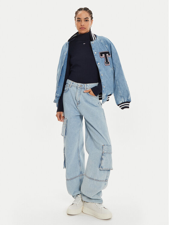Tommy Jeans Tommy Jeans Rollkragenpullover Essential DW0DW19686 Dunkelblau Regular Fit