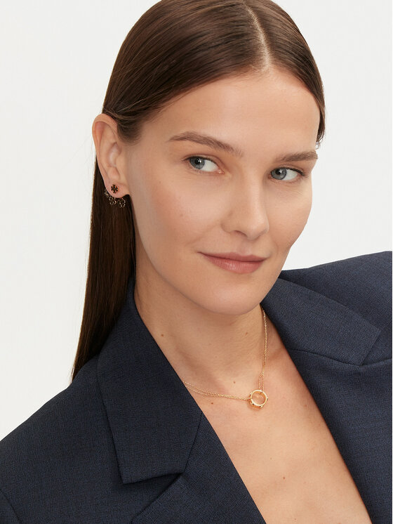 Tory Burch Tory Burch Колие Miller Stud Circle Pendant 160172 Златист