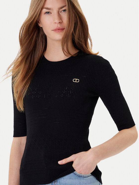 TWINSET TWINSET Πουλόβερ 252TP3240 Μαύρο Regular Fit