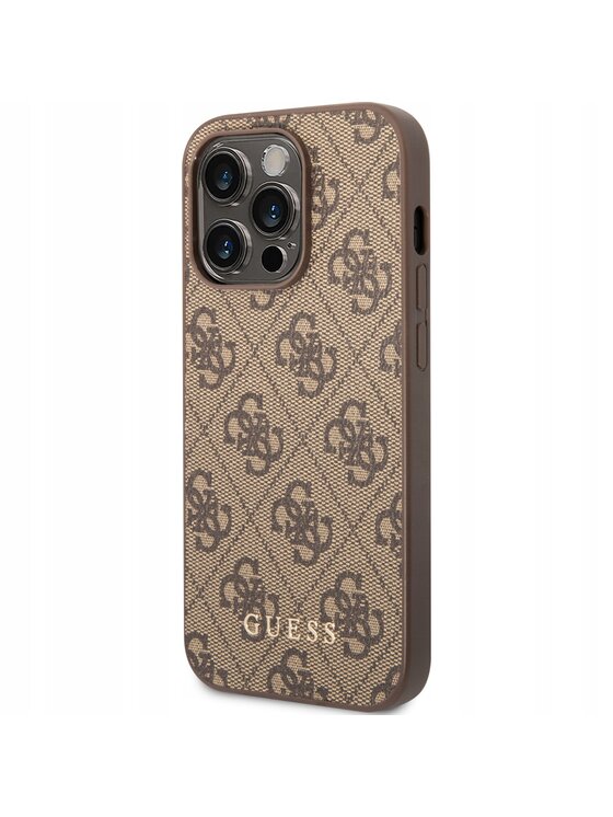 Guess Guess Etui na telefon 4G Saffiano Brązowy