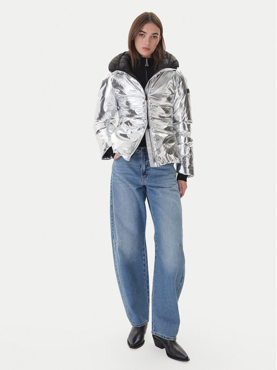 PINKO PINKO Zimní bunda 106019 A2ZD I17 Stříbrná Regular Fit