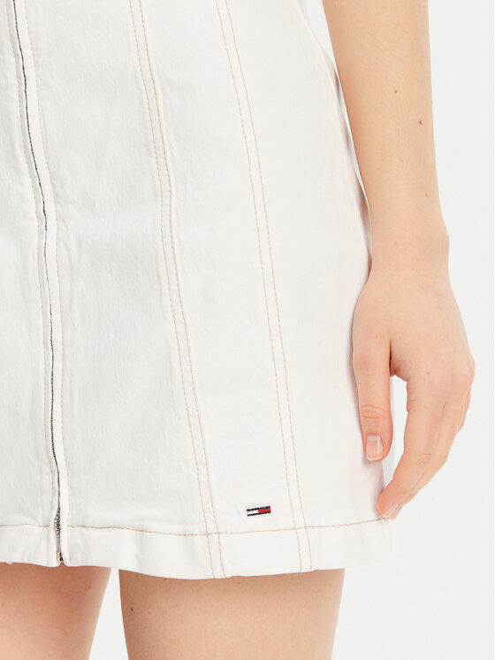 Tommy Jeans Tommy Jeans Džínové šaty DW0DW20420 Écru Slim Fit