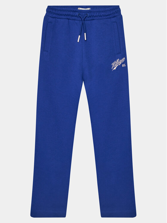 Tommy Hilfiger Tommy Hilfiger Долнище анцуг Hilfiger Script Wide Sweatpant KG0KG07751 Син Regular Fit