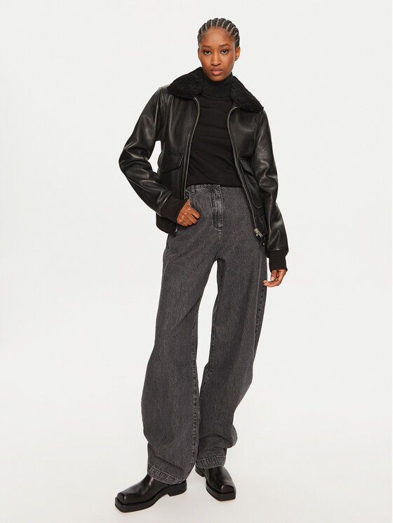 Serge Pariente Serge Pariente Lederjacke Romane Schwarz Regular Fit