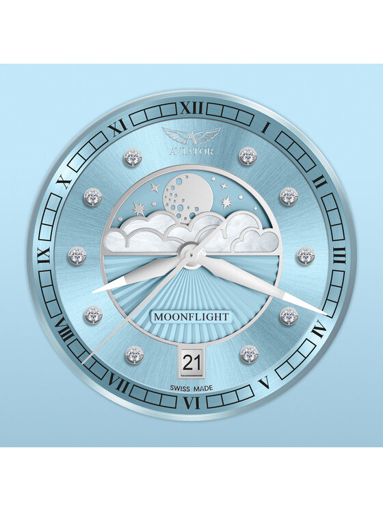 Aviator Aviator Zegarek V.1.33.0.359.5 Srebrny