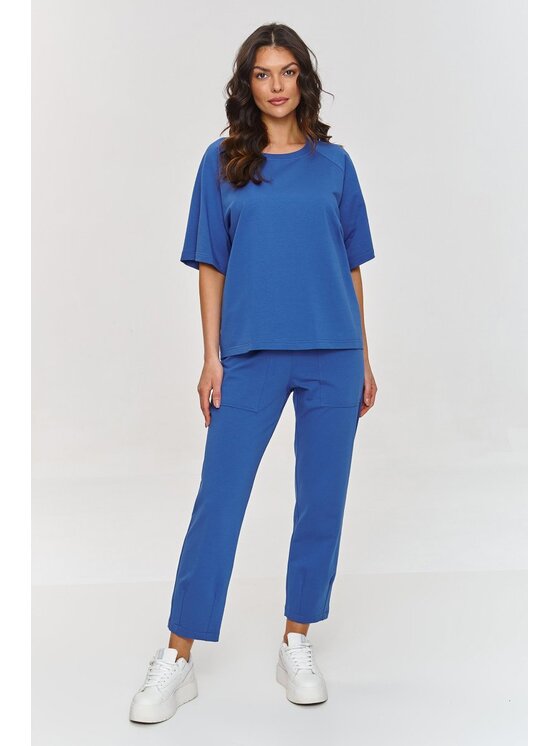 Makadamia Makadamia Dres m865 Niebieski Relaxed Fit