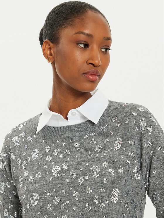OUI OUI Пуловер 89197 1240107 Сив Relaxed Fit