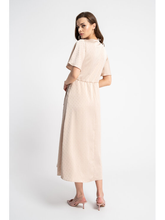 CLICK CLICK Letné šaty 60-6107 Béžová Comfortable Fit
