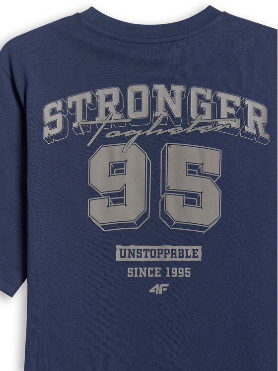 4F 4F T-Shirt CAMPUS VIBES Granatowy Loose Fit