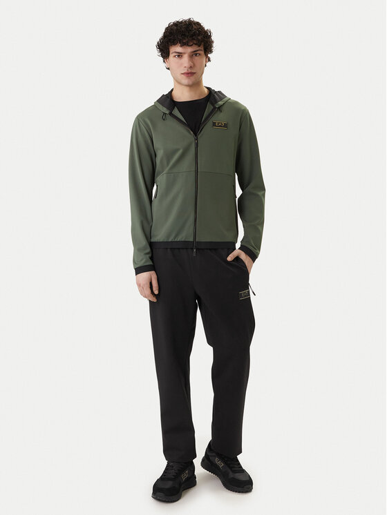 EA7 Emporio Armani EA7 Emporio Armani Džemperis ar kapuci 7M001335 AF16658 U7260 Zaļš Regular Fit