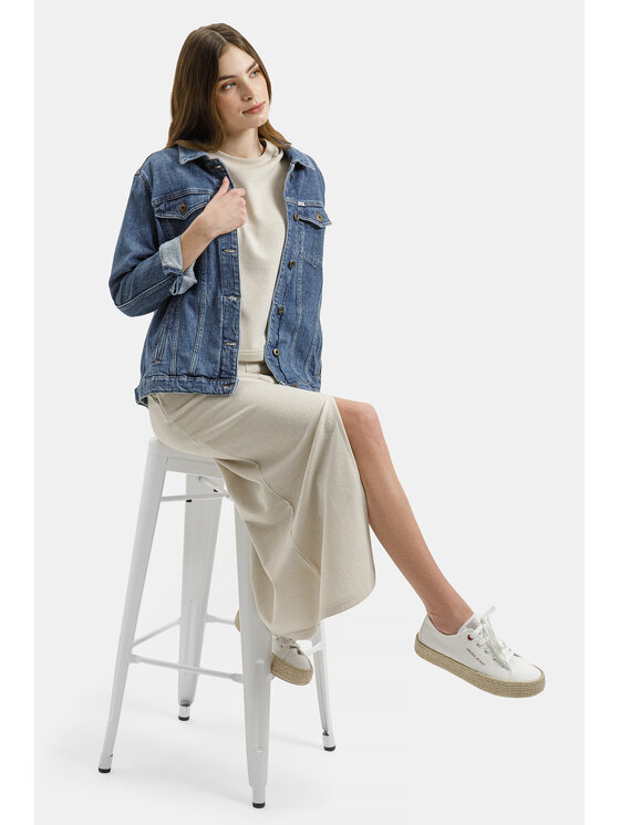 Cross Jeans Cross Jeans Kurtka jeansowa B 608-027 Niebieski Regular Fit