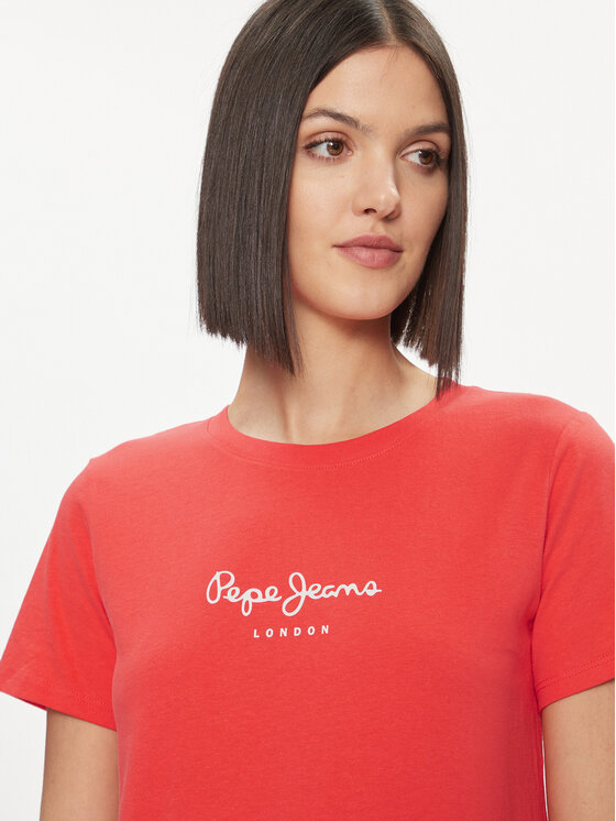 Pepe Jeans Pepe Jeans Marškinėliai Wendy PL505480 Raudona Regular Fit