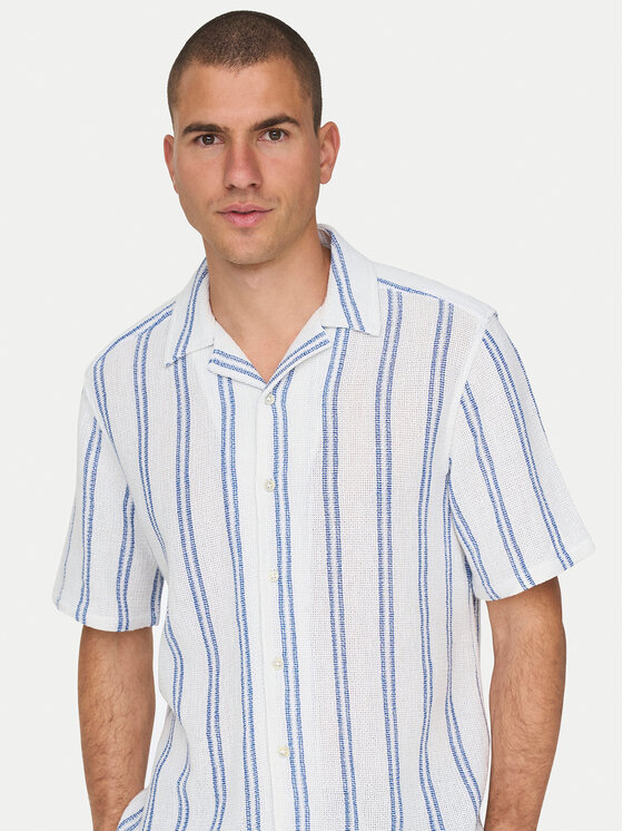 Only & Sons Only & Sons Koszula 22025659 Biały Regular Fit