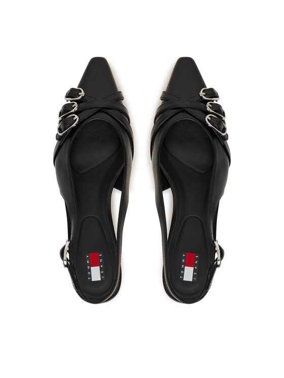 Tommy Jeans Tommy Jeans Körömcipők Tjw Sling Back Kitten Heels EN0EN03171 Fekete