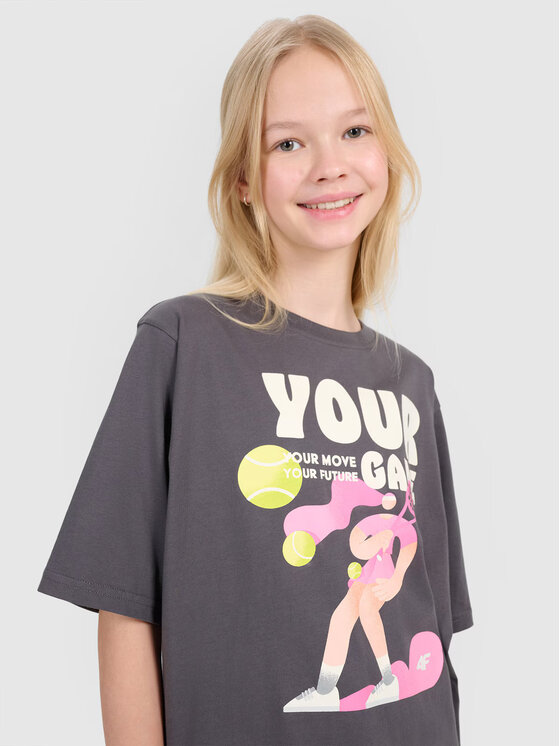 4F 4F T-Shirt 4FJASAW24TTSHF2592-22S Czarny Oversize