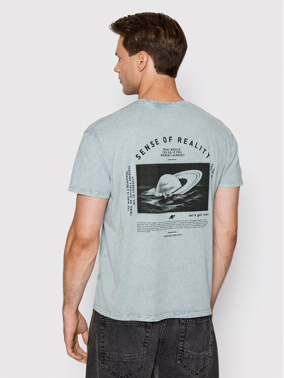 Kaotiko Kaotiko T-Shirt Saturn AK099-01-G002 Μπλε Regular Fit