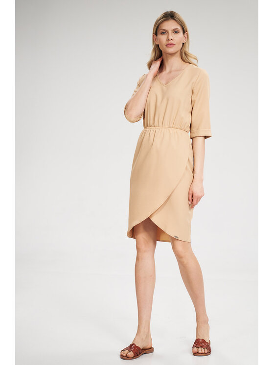 FIGL FIGL Šaty M702 Béžová Regular Fit