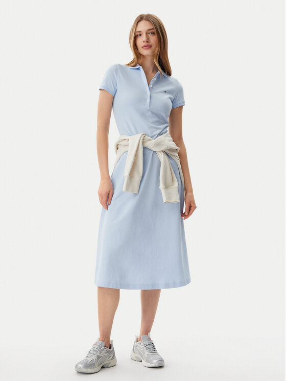 Tommy Jeans Tommy Jeans Rochie de zi DW0DW20383 Albastru celest Regular Fit