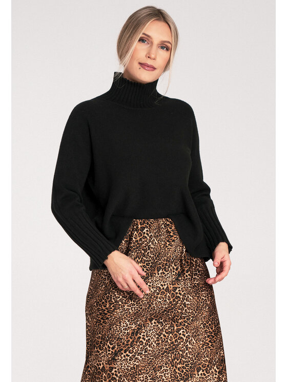 FIGL FIGL Sveter M1101 Čierna Loose Fit