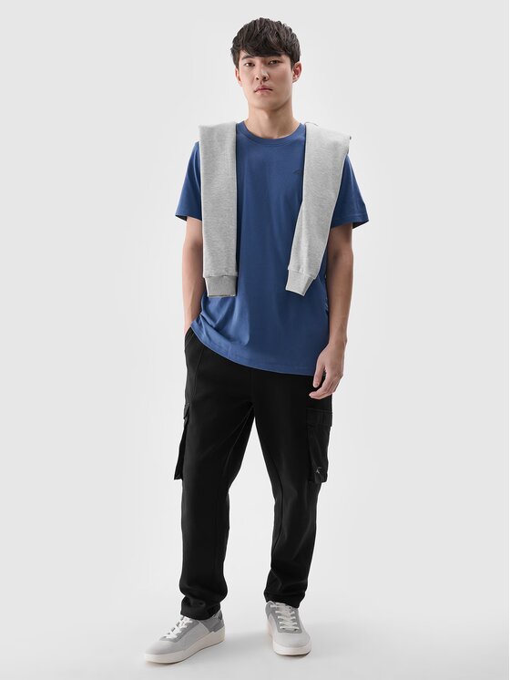 4F 4F Tričko 4FWMM00TTSHM2256-32S Tmavomodrá Regular Fit