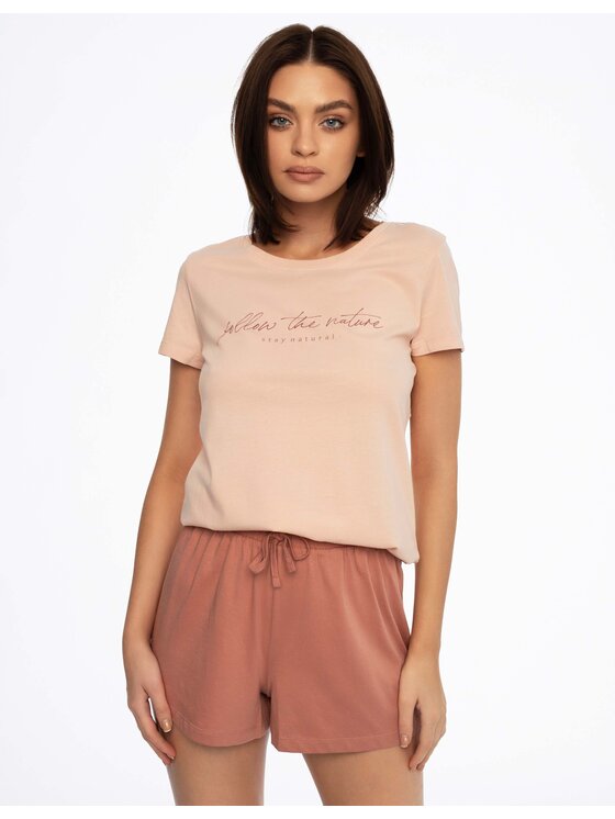 Esotiq Esotiq Piżama 41251-30X Różowy Regular Fit
