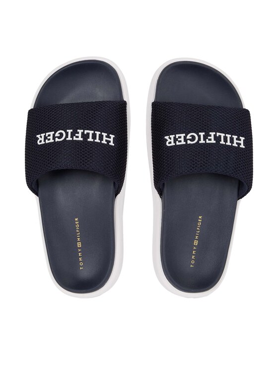 Tommy Hilfiger Tommy Hilfiger Nazouváky Platform Mesh Pool Slide FW0FW07828 Tmavomodrá