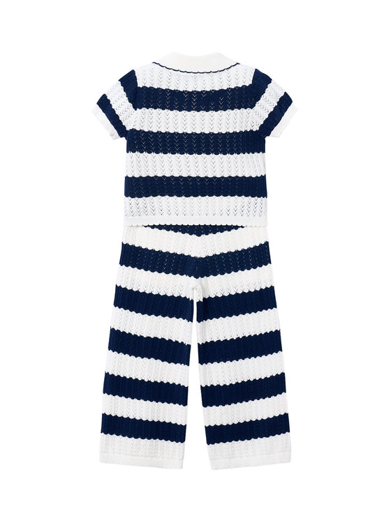 Mayoral Mayoral Komplet sweter i spodnie materiałowe 3595 Granatowy Regular Fit