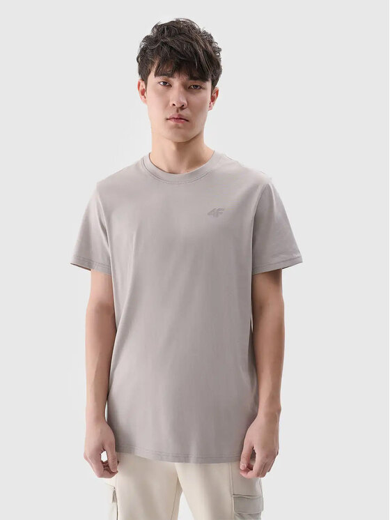 4F 4F T-Shirt 4FWspring_summer_2025TTSHM2074 Szary Regular Fit