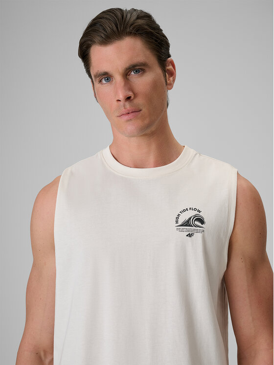 4F 4F Tank top CATCH THE WAVE Biały Standard Fit