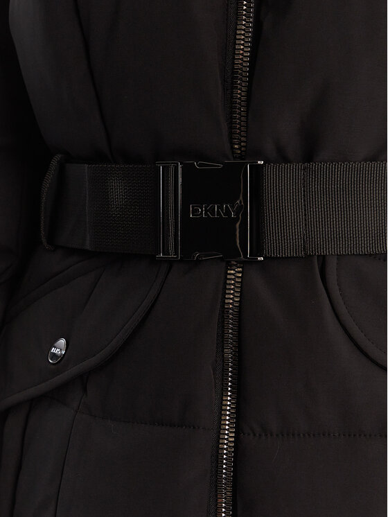 DKNY DKNY Płaszcz zimowy DLEMPP55 Czarny Regular Fit