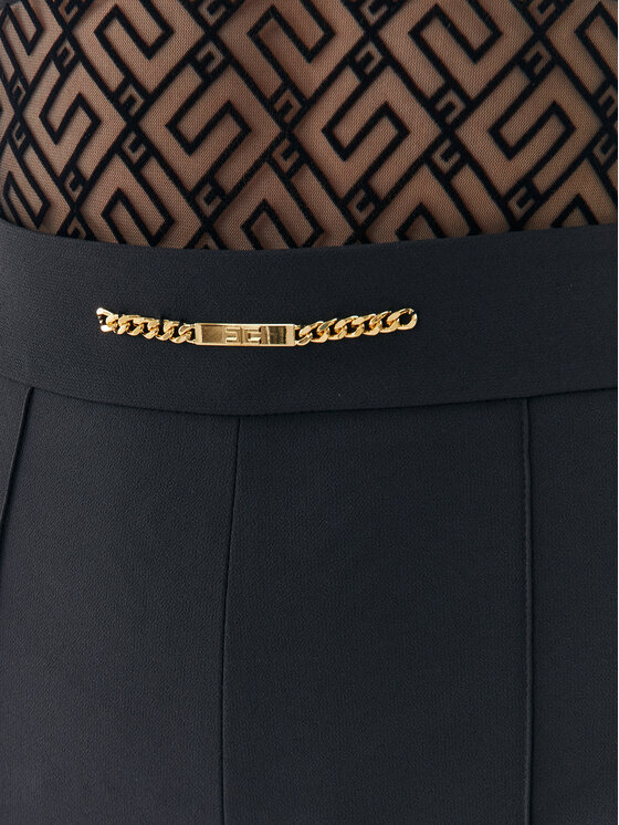 Elisabetta Franchi Elisabetta Franchi Παντελόνι υφασμάτινο PA-009-36E2-4421 Μαύρο Regular Fit