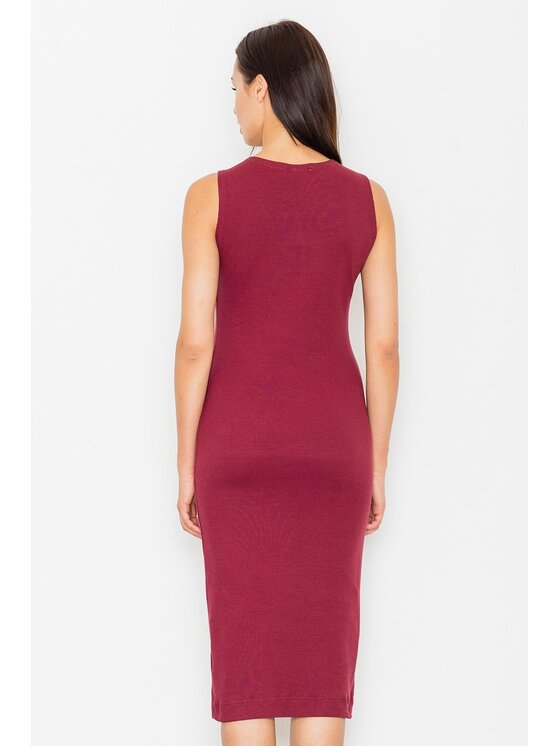 FIGL FIGL Šaty M487 Bordová Slim Fit