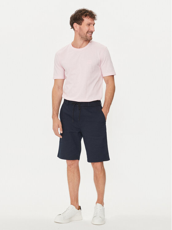 BOSS Boss Kratke hlače iz tkanine Chino-Tapered-Ds-1-S  50513027 Mornarsko modra Tapered Fit