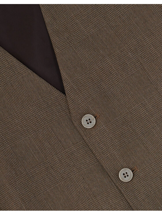 Borgio Borgio Kamizelka garniturowa livorno Brązowy Slim Fit