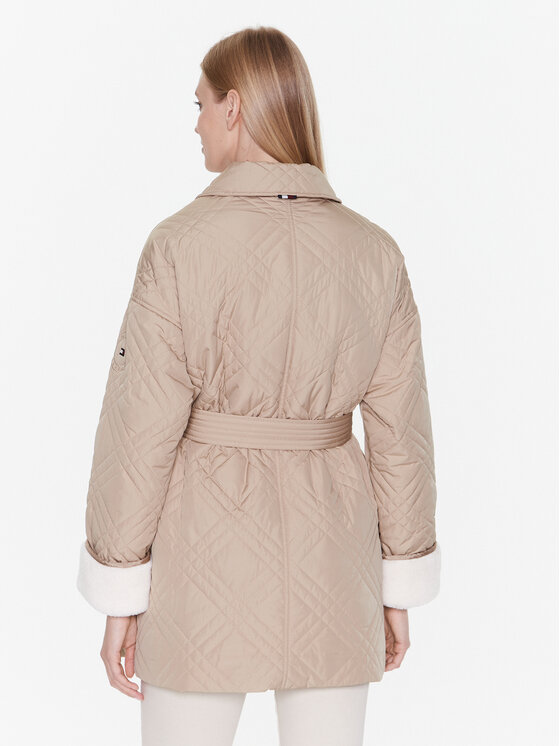 Tommy Hilfiger Tommy Hilfiger Demisezoninė striukė Quilted WW0WW37268 Smėlio Loose Fit