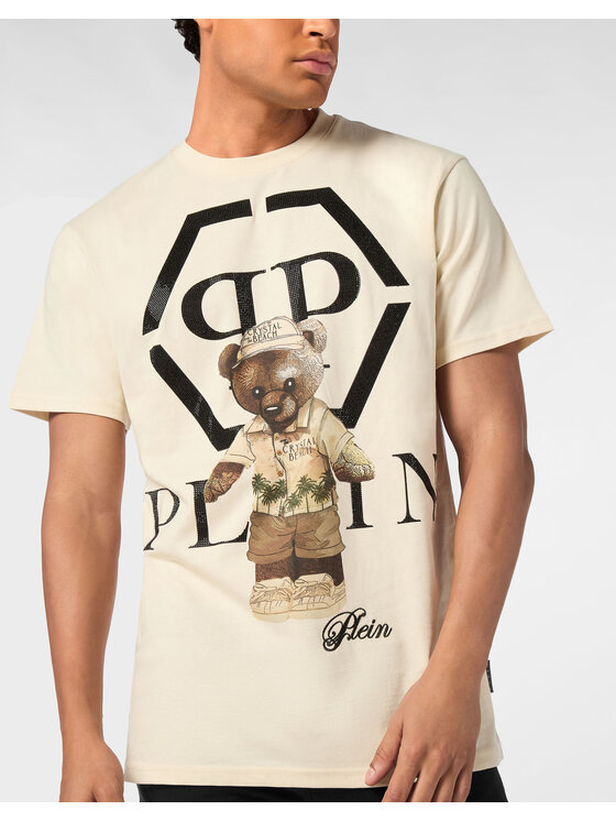 PHILIPP PLEIN PHILIPP PLEIN T-Shirt 27065 Beżowy Regular Fit