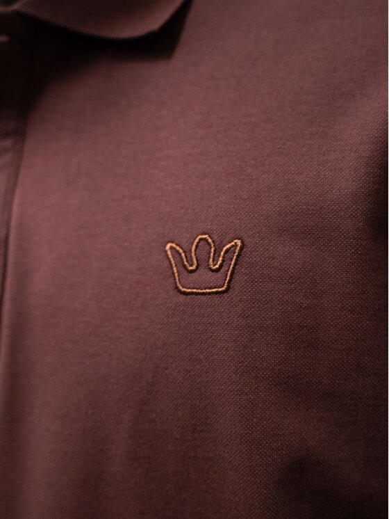 Jigga Wear Jigga Wear Polo Klasyczna z koroną 131169 Brązowy Regular Fit