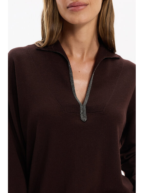 Deni Cler Milano Deni Cler Milano Sweter T-DC-S473-F5-90-70-1 Brązowy Regular Fit