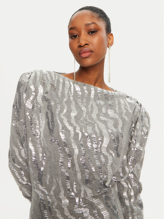ROTATE ROTATE Coctailkleid 113438720 Silberfarben Regular Fit