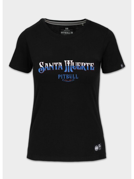 PITBULL PITBULL T-Shirt Koszulka damska SANTA MUERTE ROSE S Czarny Regular Fit