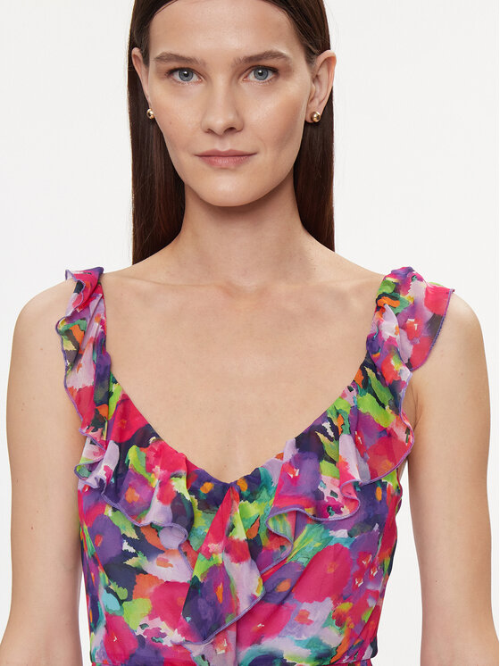 Nissa Nissa Poletna obleka RC14754 Pisana Regular Fit