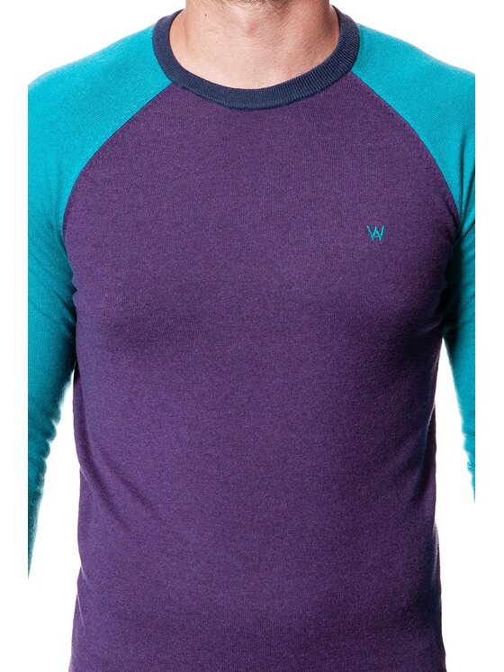 Wrangler Wrangler Sweter RAGLAN KNIT Niebieski Regular Fit