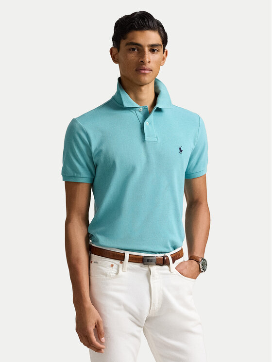 Polo Ralph Lauren Polo Ralph Lauren Polo marškinėliai 710536856439 Žydra Slim Fit