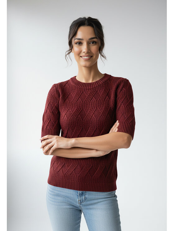 FIGL FIGL Πουλόβερ M1261 Μπορντό Regular Fit
