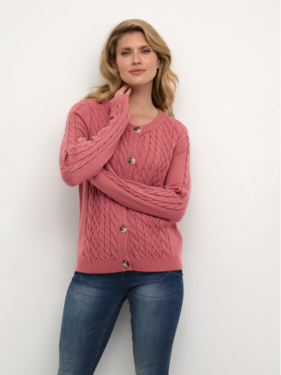 Gynaikeia Royxa Plektes Zaketes Honoria Roz Plekti Zaketa Honoria Pink Knit Sweater