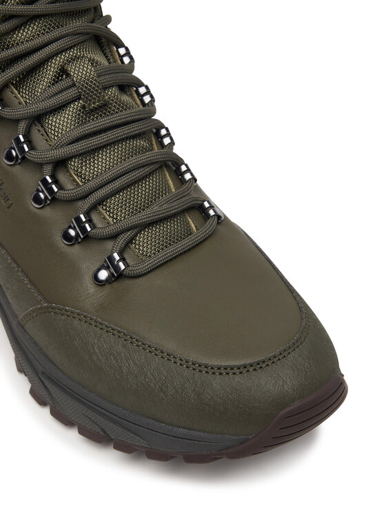Calvin Klein Calvin Klein Kotníková obuv Hike Runner Mid Laceup Lth HM0HM02323 Zelená