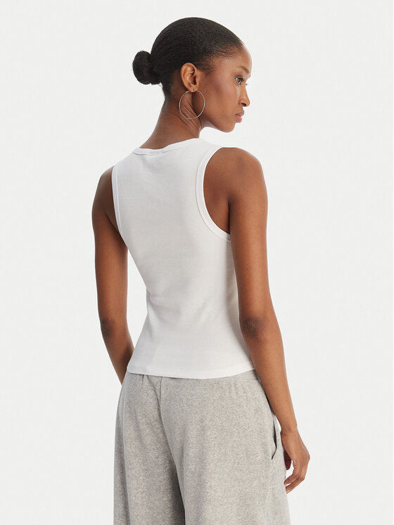 Juicy Couture Juicy Couture Top Thin Strap JCWLV126308 Alb Slim Fit