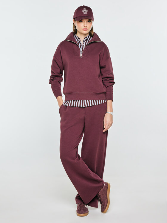 BIG STAR BIG STAR Bluza DARIANA Bordowy Basic Fit